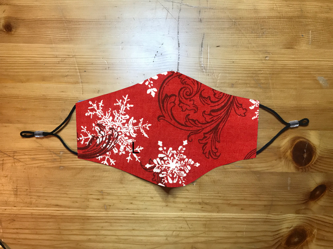 Snowflakes Large Red -Reversible